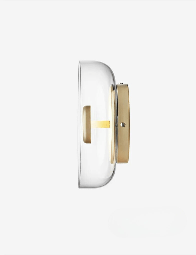 Applique da parete Liora in vetro e pietra, luce LED verso l’alto e verso il basso, 3 colori