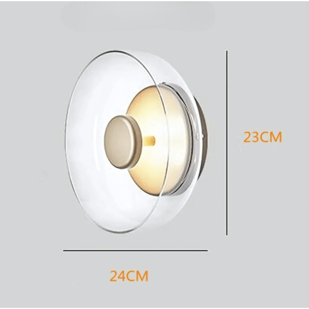 Applique da parete Liora in vetro e pietra, luce LED verso l’alto e verso il basso, 3 colori