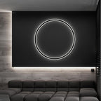 Round LED Wall Light, NovaHalo LumaNova, Black Minimalist Design