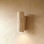 Lumenver lampa ścienna z trawertynu o geometrycznym, nowoczesnym designie