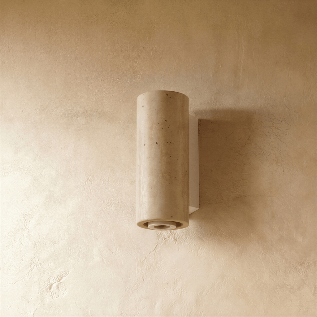 Lumenver lampa ścienna z trawertynu o geometrycznym, nowoczesnym designie