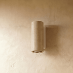 Lumenver lampa ścienna z trawertynu o geometrycznym, nowoczesnym designie