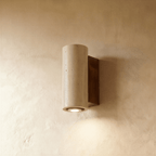 Lumenver lampa ścienna z trawertynu o geometrycznym, nowoczesnym designie