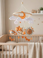 Natural Wood Crib Mobile To Calm Your Baby At Bedtime
