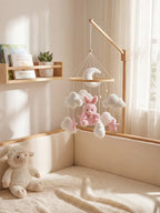 Natural Wood Crib Mobile To Calm Your Baby At Bedtime