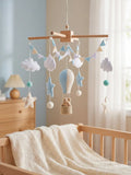 Natural Wood Crib Mobile To Calm Your Baby At Bedtime