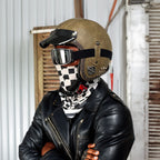 Retro 3/4-chopperhjelm, DOT- og ECE-sertifisert, PU-skinn