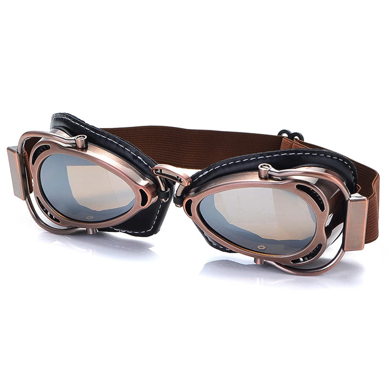 Foldable Motorcycle Riding Goggles with Scratch-Resistant PC Lenses