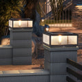 Lampada LED da pilastro per giardini, solare o cablata, con 3 temperature di colore