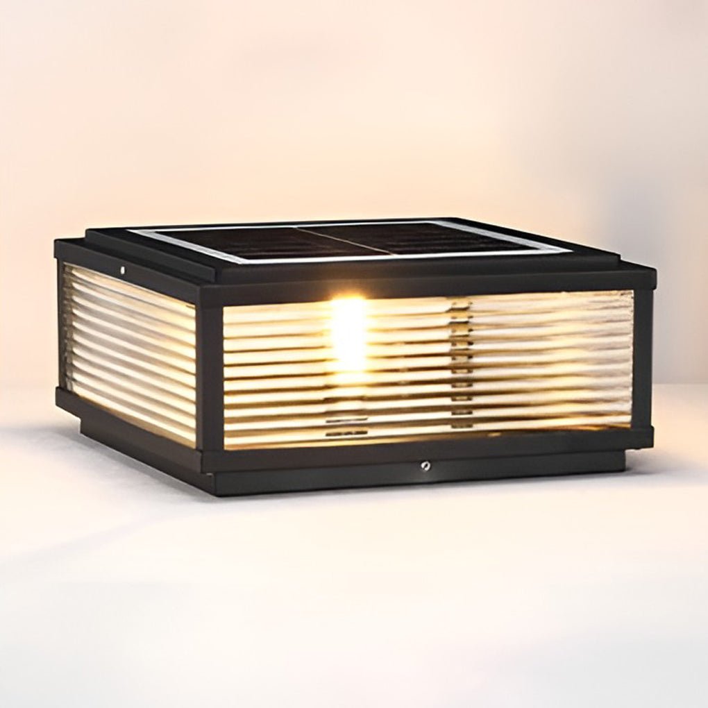 Lampada LED da pilastro per giardini, solare o cablata, con 3 temperature di colore