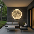 Applique da parete Lunara Moon con design craterizzato effetto materico e illuminazione LED