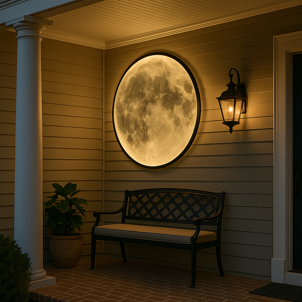 Applique da parete Lunara Moon con design craterizzato effetto materico e illuminazione LED