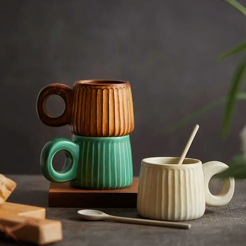 Handcrafted Ceramic Mug For Coffee And Tea, Caldera Rustic Stoneware