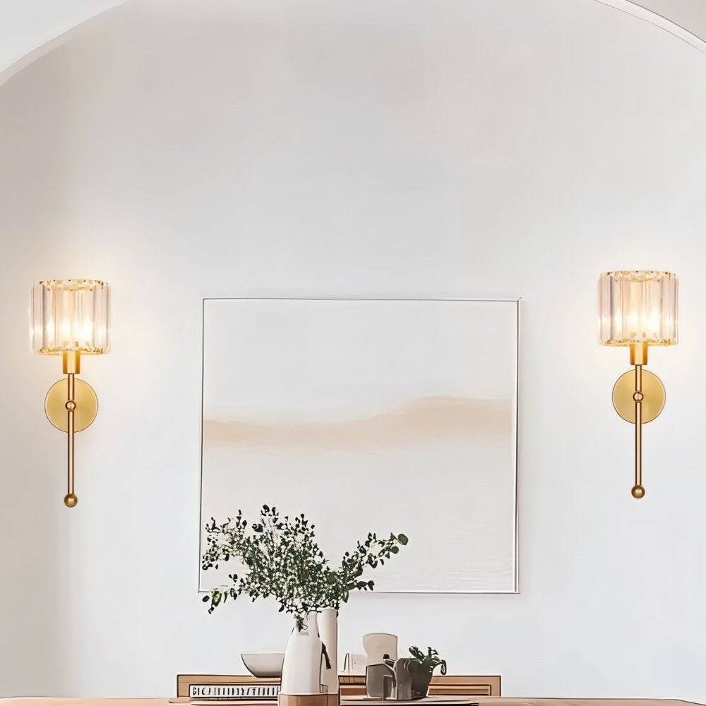 Aurora Ribbed Glass Wireless Wall Lamp With Type C Charging