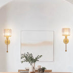 Aurora Ribbed Glass Wireless Wall Lamp With Type C Charging