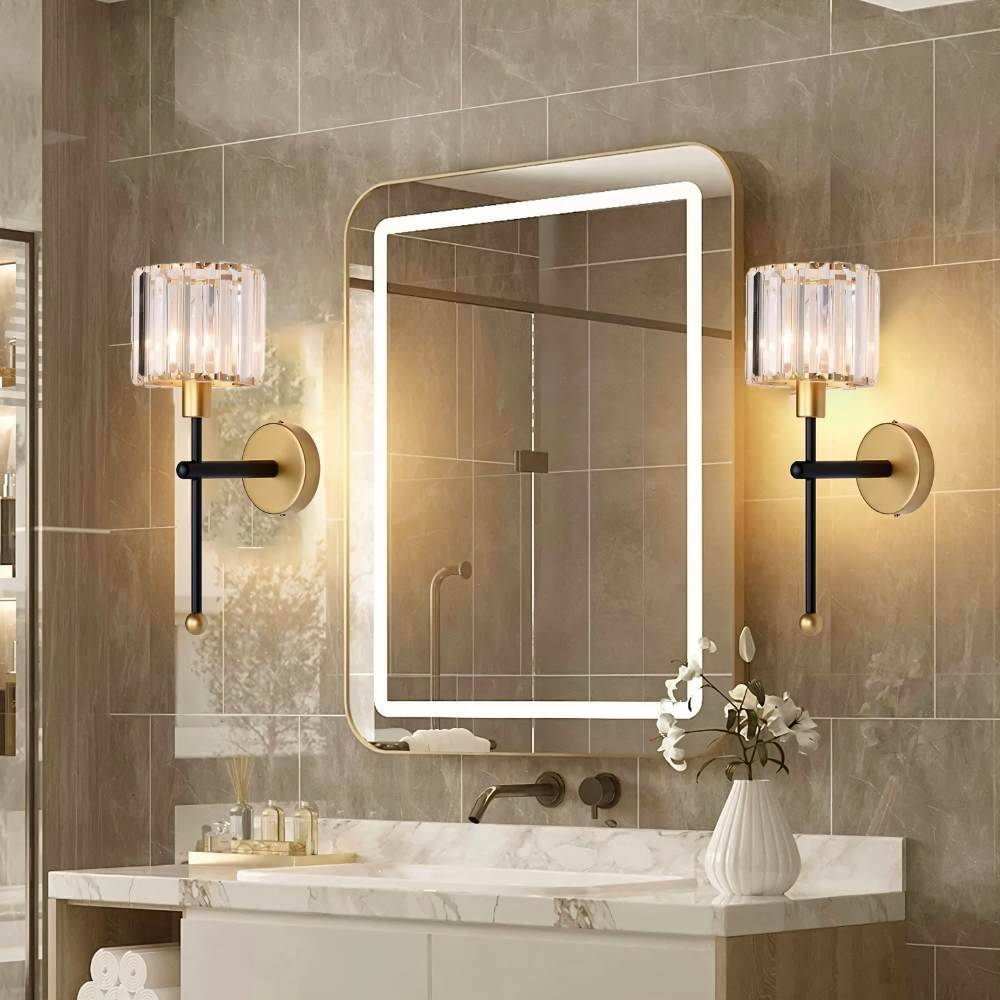 Aurora Ribbed Glass Wireless Wall Lamp With Type C Charging