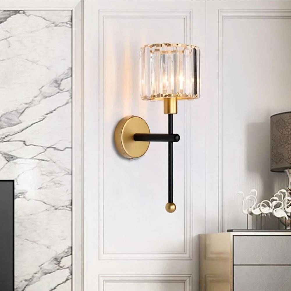 Aurora Ribbed Glass Wireless Wall Lamp With Type C Charging