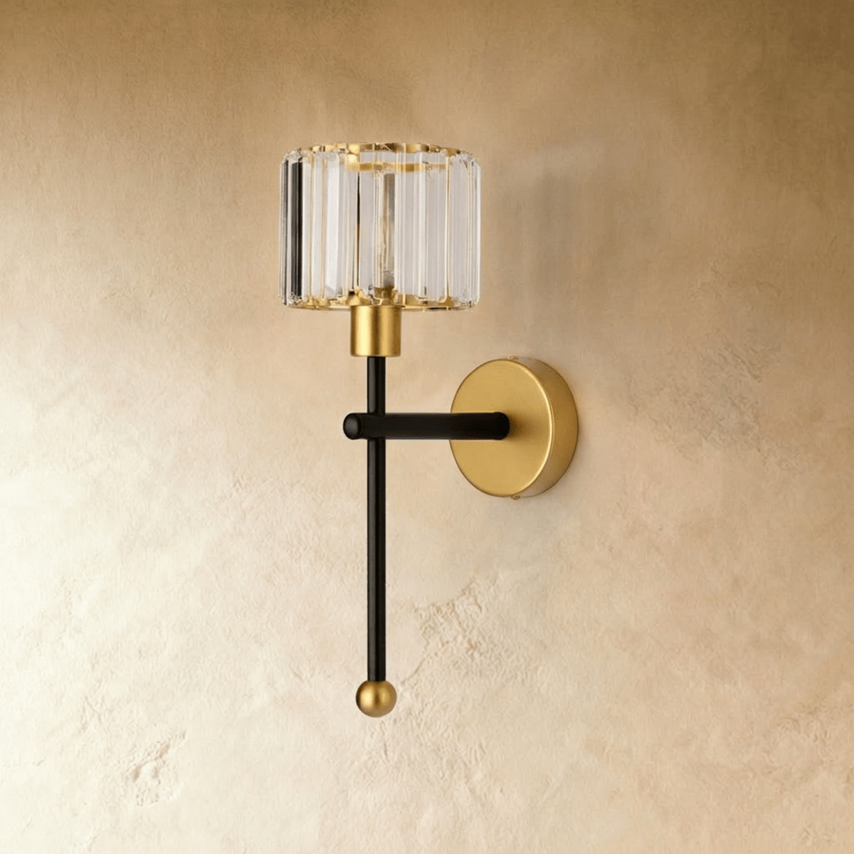 Aurora Ribbed Glass Wireless Wall Lamp With Type C Charging