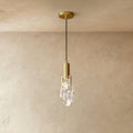 Złota lampa wisząca Aurelia Gold Crystal z miękkim światłem LED