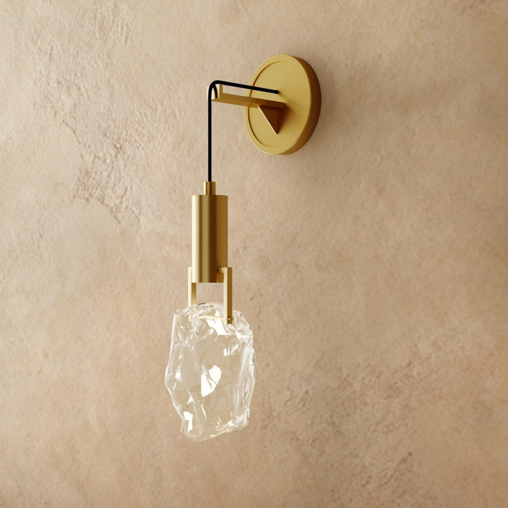 Aurelia Crystal Halo LED Wall Lamp With Gold Finish Frame