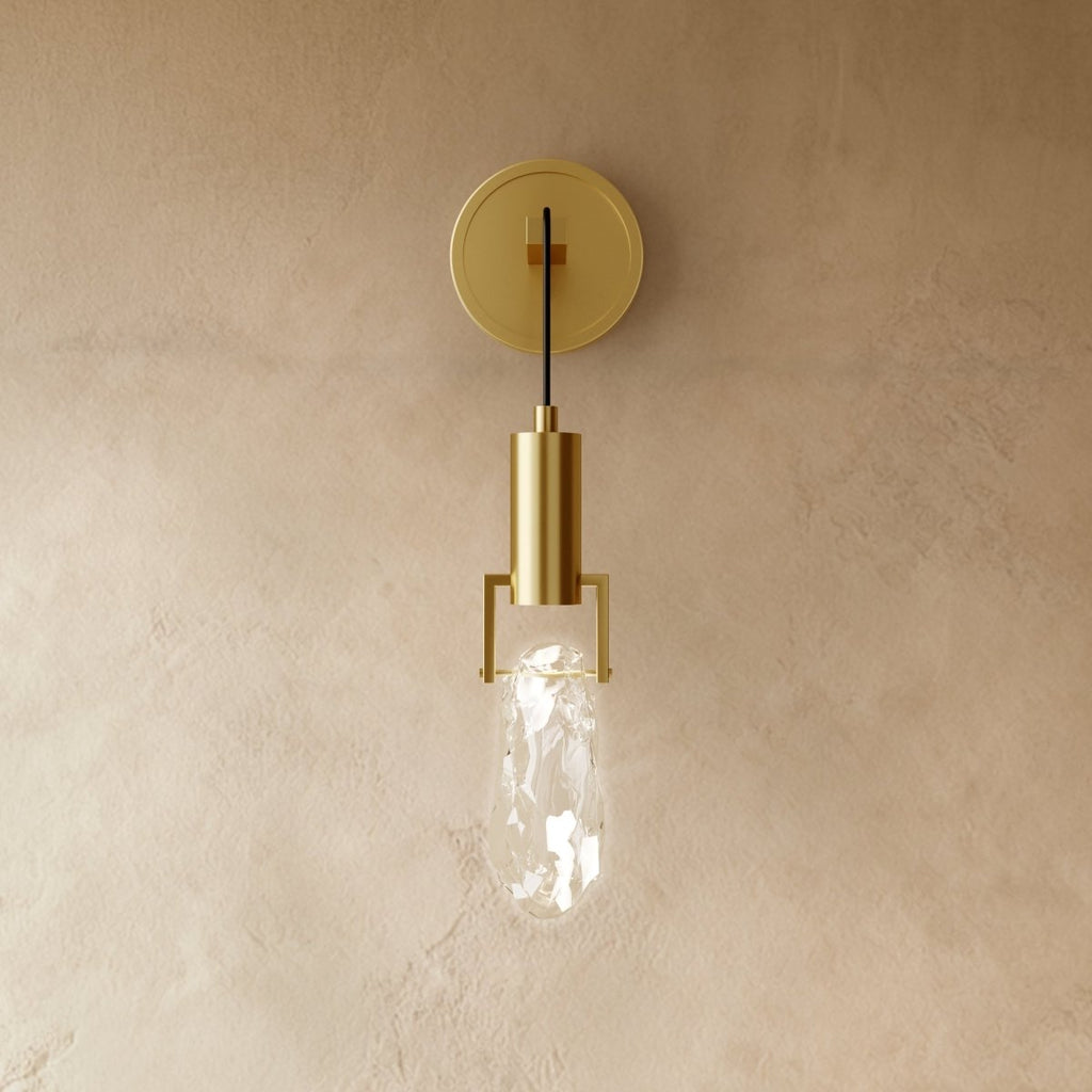 Aurelia Crystal Halo LED Wall Lamp With Gold Finish Frame