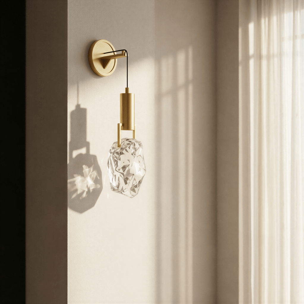 Aurelia Crystal Halo LED Wall Lamp With Gold Finish Frame