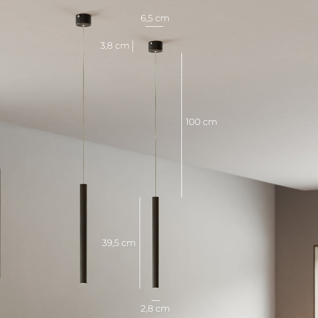 AeroLume Minimalistische Pendelleuchte aus Aluminium, warmweißes 2700K-LED-Licht