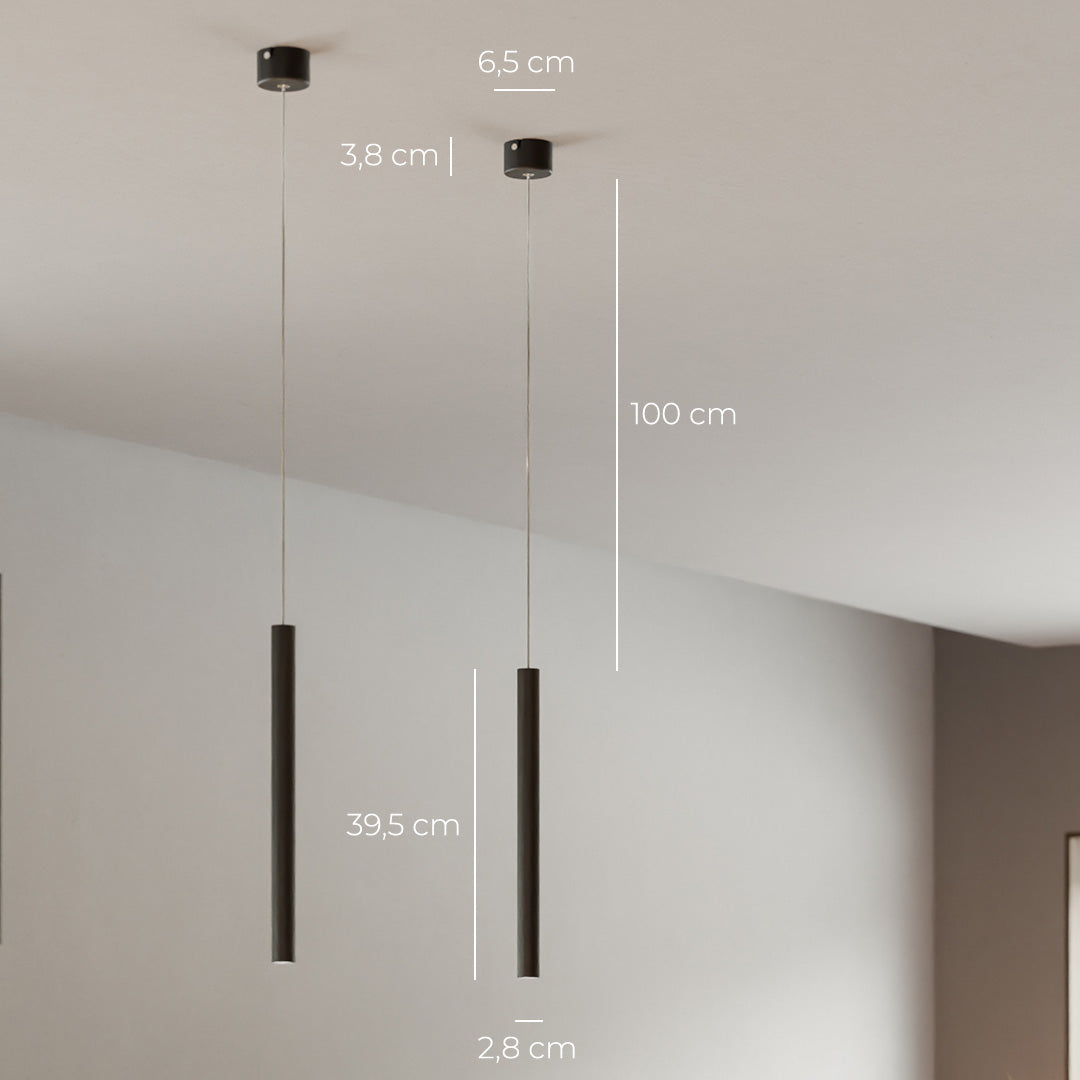 AeroLume Minimalistische Pendelleuchte aus Aluminium, warmweißes 2700K-LED-Licht