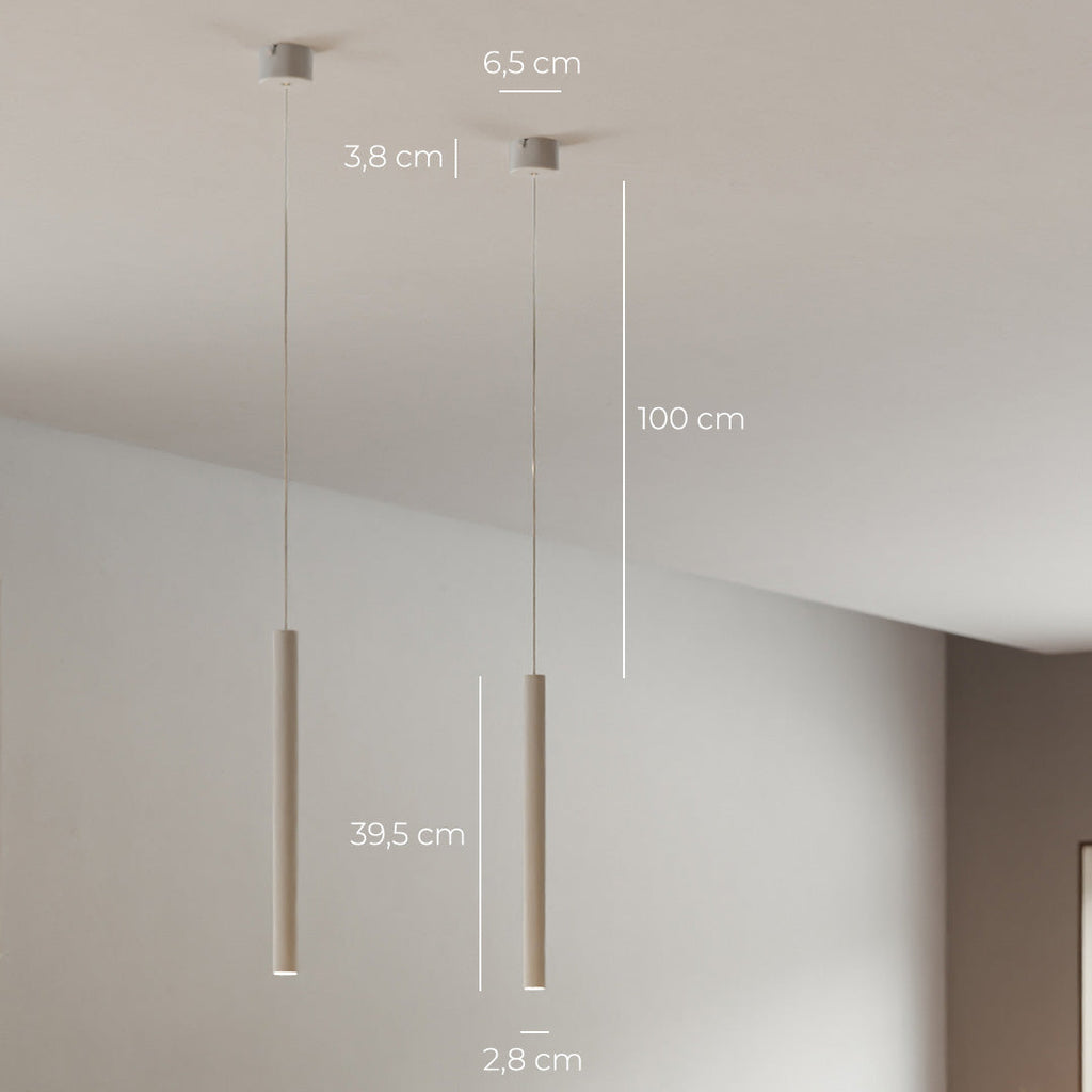 AeroLume Minimalistische Pendelleuchte aus Aluminium, warmweißes 2700K-LED-Licht