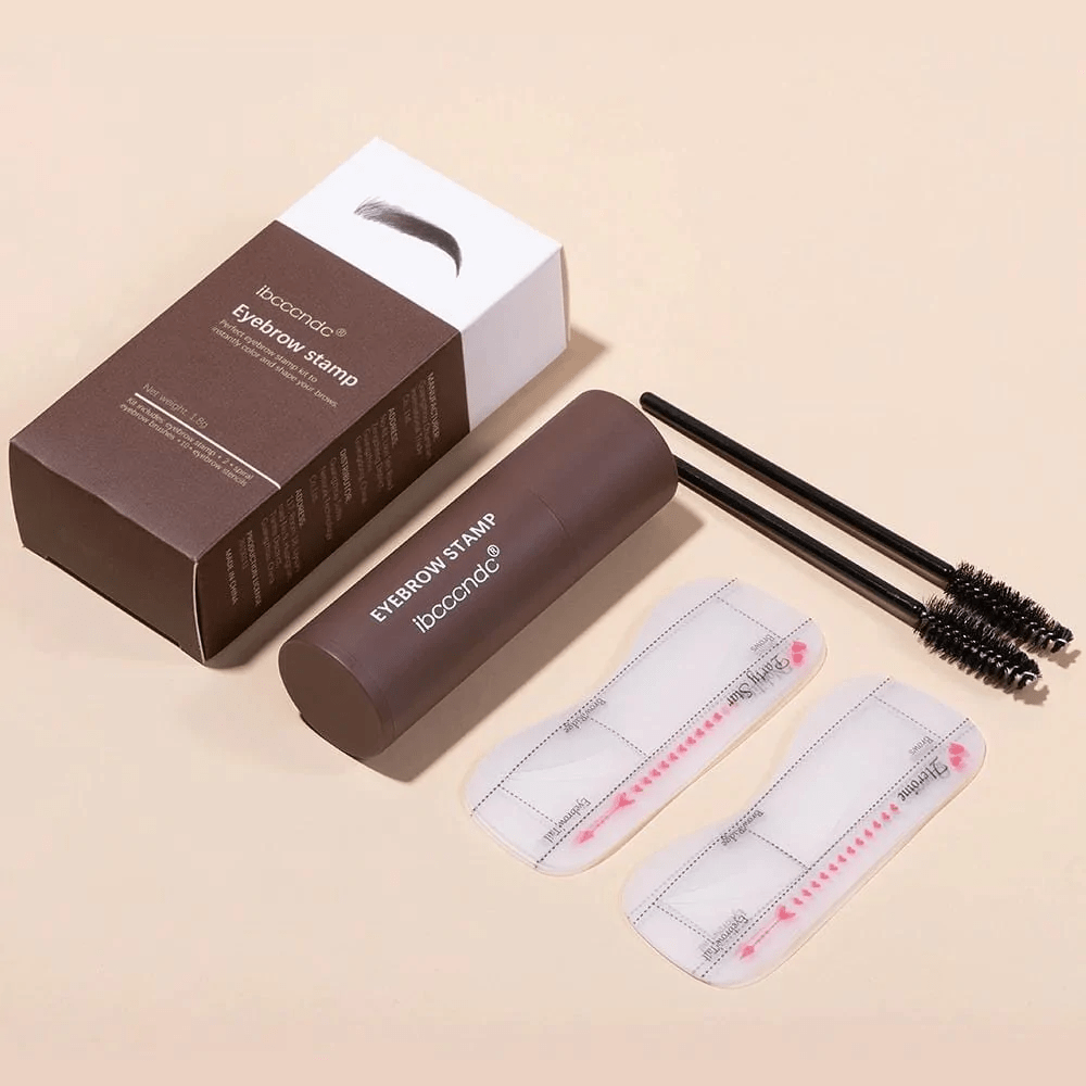 Kit de tampon et pochoir pour sourcils BrowCraft, pommade waterproof, 6 teintes