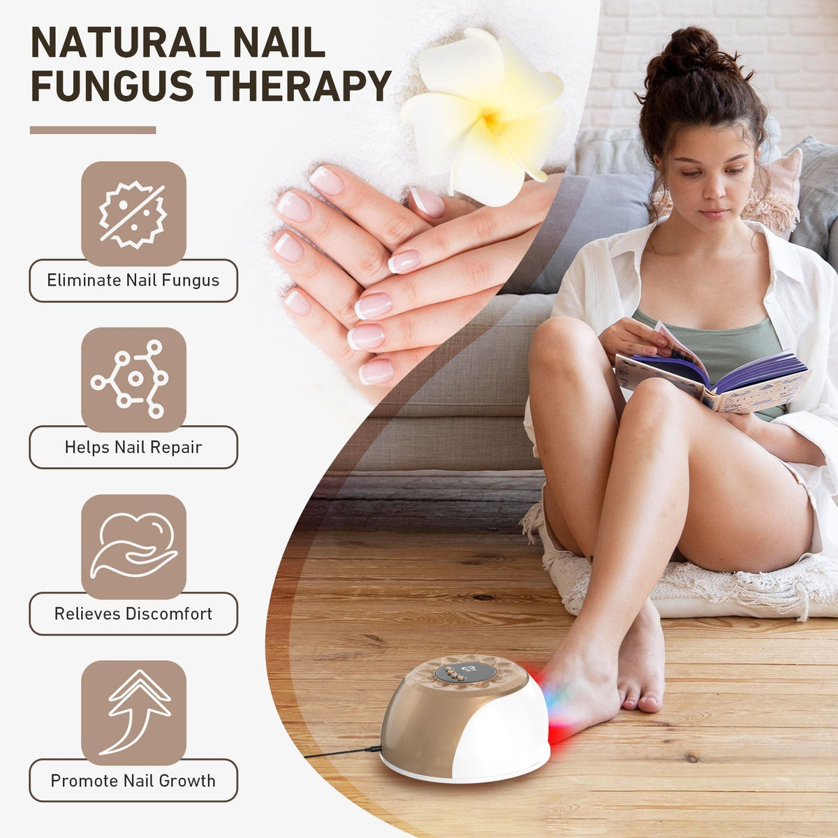 Nail Renewal Light-enhed – Blåt og rødt lys terapi for sundere, klarere negle | Fioriscas