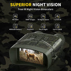 Jumelles numériques infrarouges de vision nocturne avec résolution 4K et appareil photo 36 MP - Fioriscas