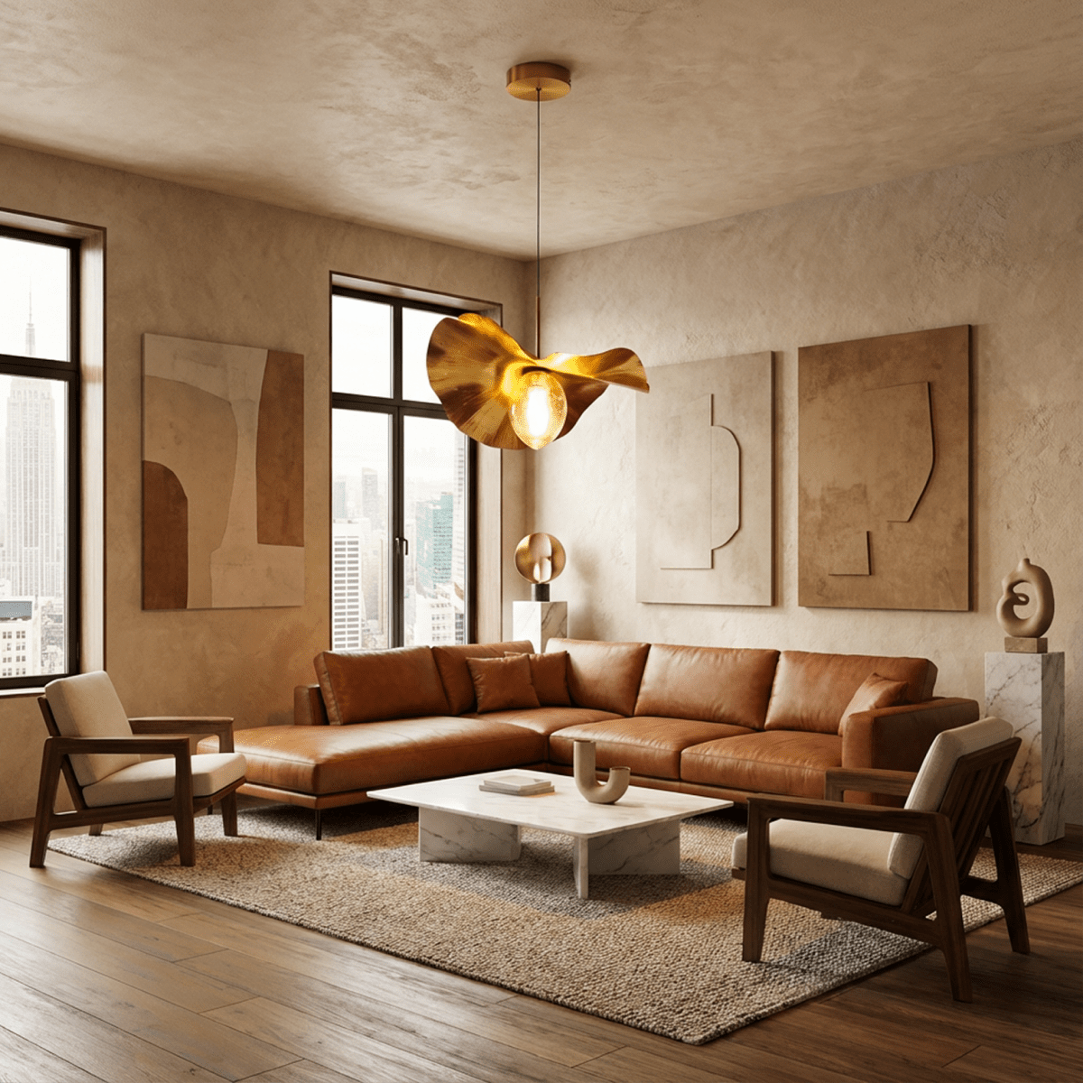 Lampa wisząca Copper Glow z regulowanym kablem do nowoczesnej atmosfery