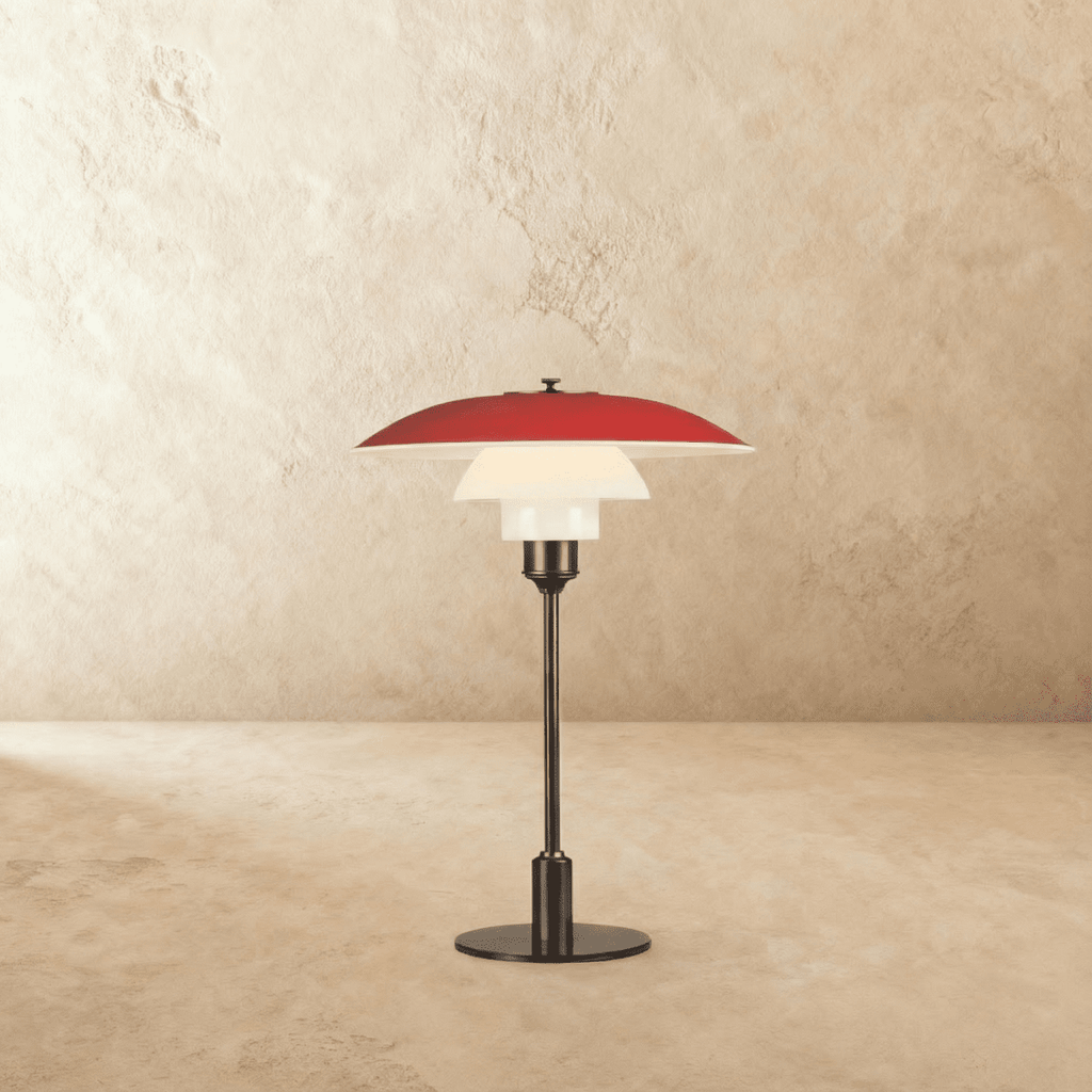 Verdant Desk Lamp With Layered Green Shade And Frosted Diffuser