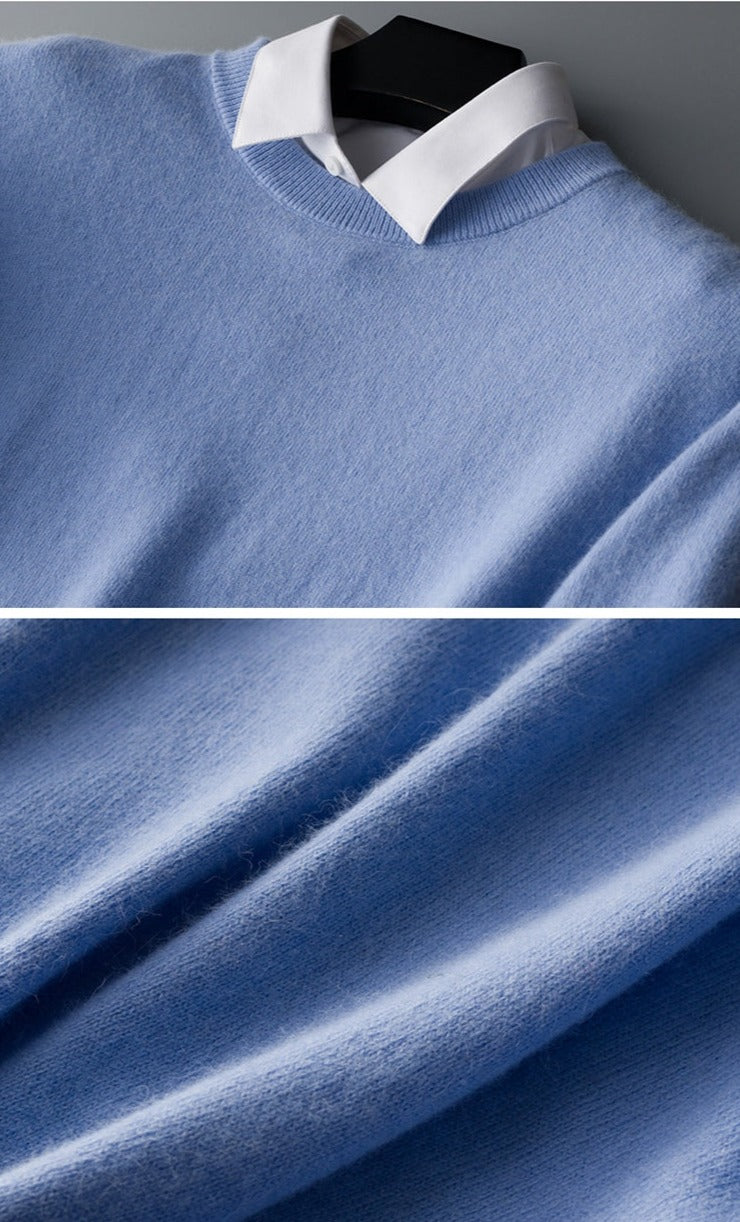 Elarin Men's Cashmere Sweater in Round Neck or V-Neck, 7 Colors