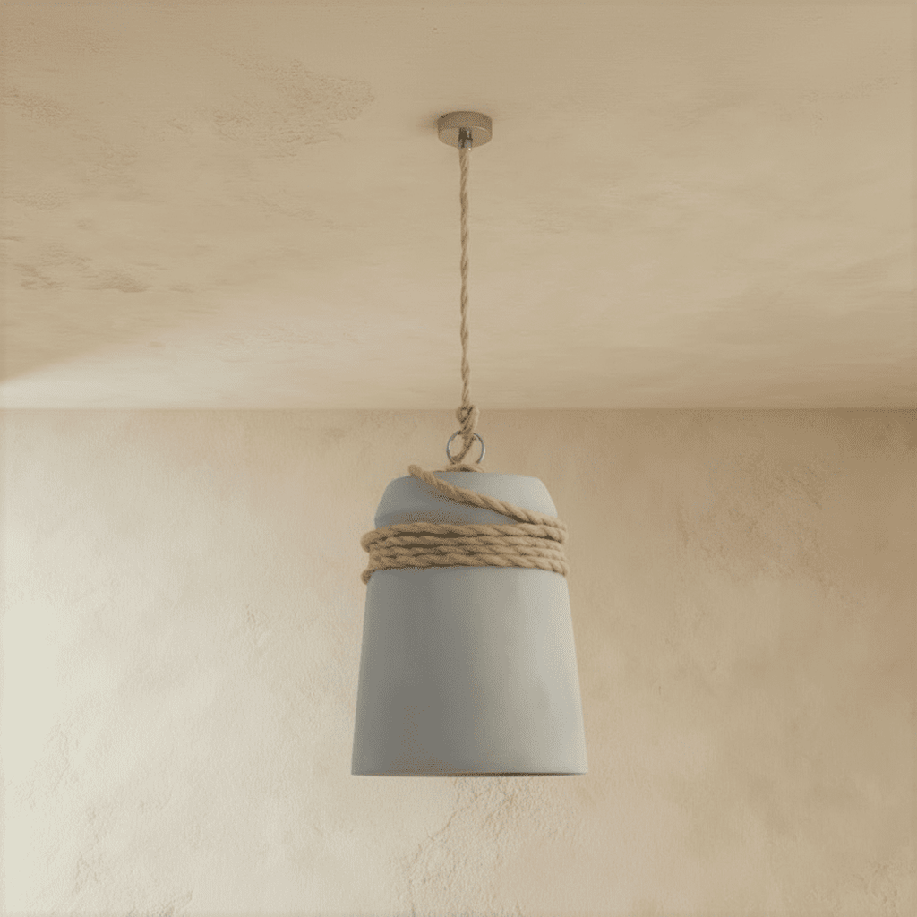 Cinder Bucket uppåtvänd cementhinkpendellampa nordisk industriell minimalism för matplats