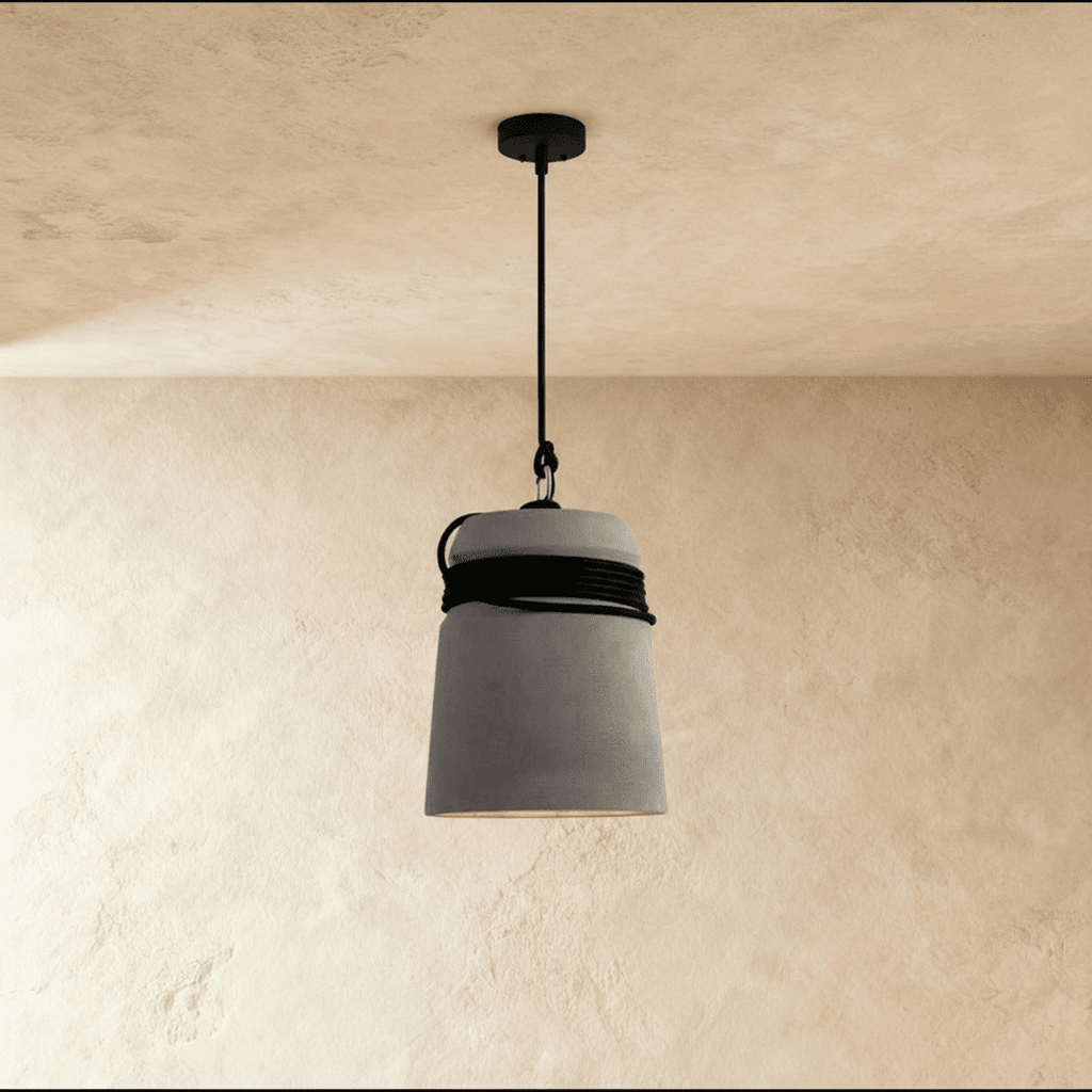 Cinder Bucket uppåtvänd cementhinkpendellampa nordisk industriell minimalism för matplats