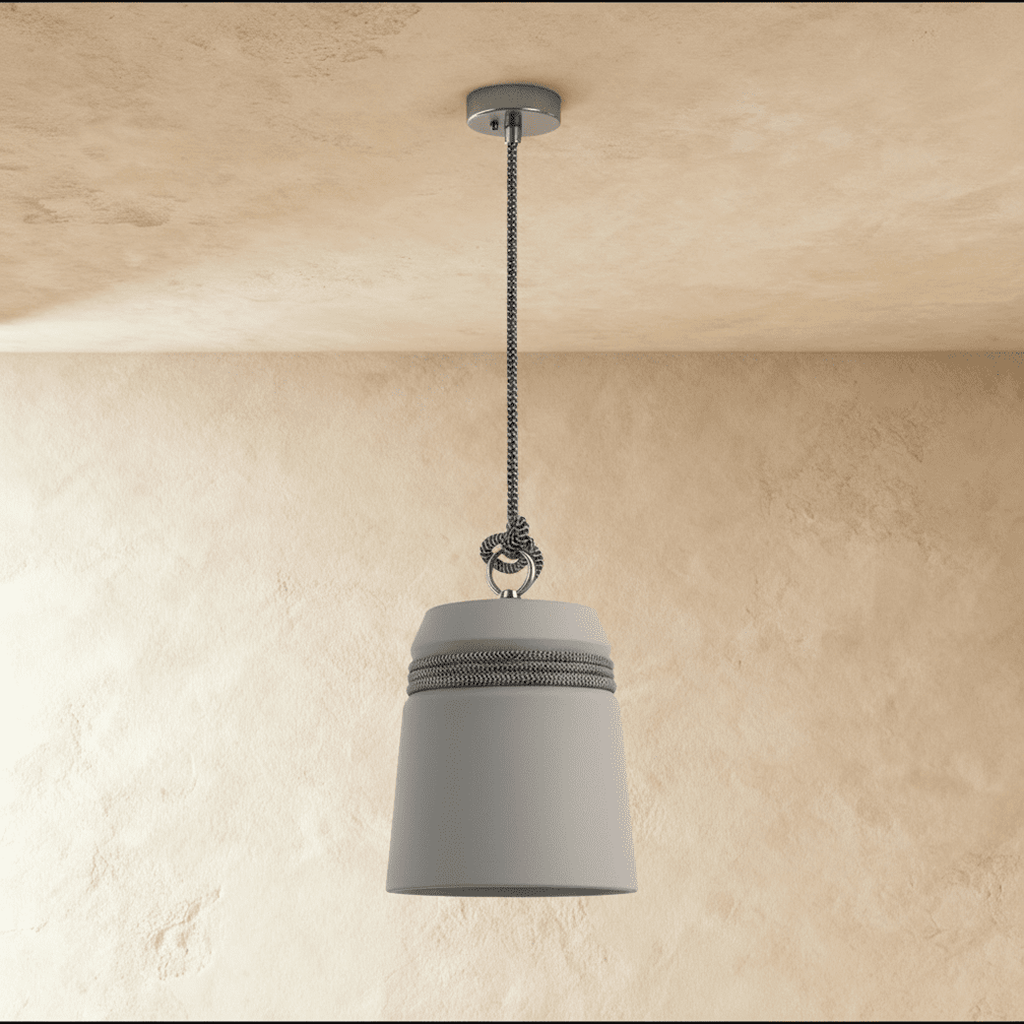 Cinder Bucket uppåtvänd cementhinkpendellampa nordisk industriell minimalism för matplats