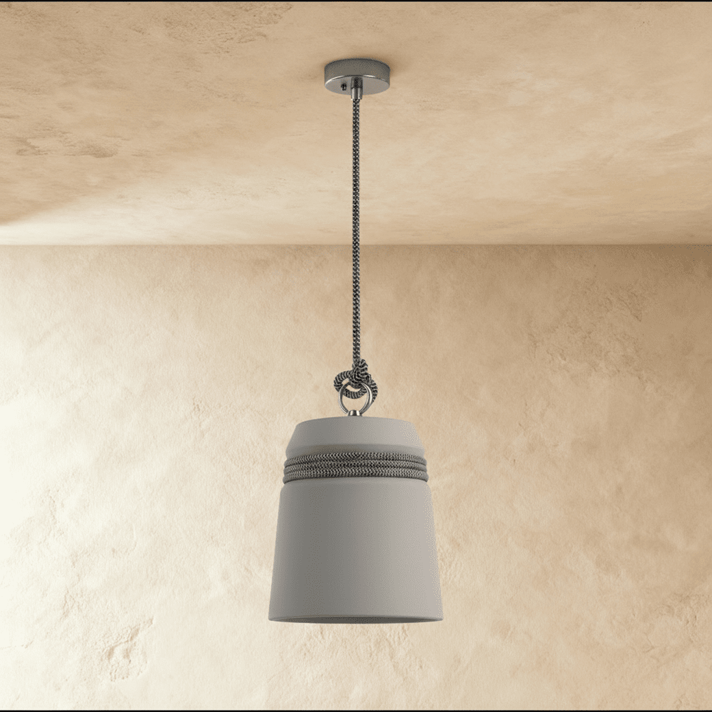Cinder Bucket uppåtvänd cementhinkpendellampa nordisk industriell minimalism för matplats