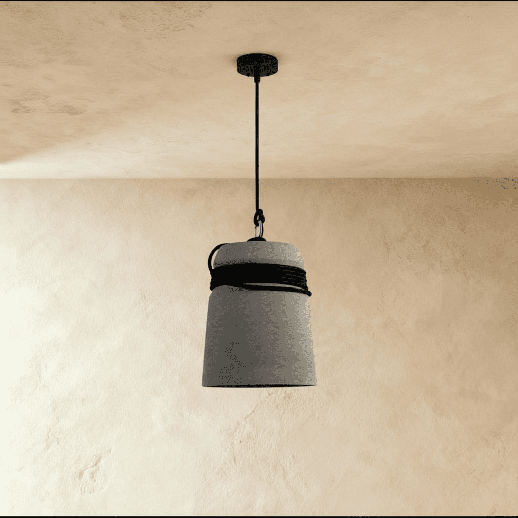 Cinder Bucket uppåtvänd cementhinkpendellampa nordisk industriell minimalism för matplats
