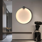 Round LED Wall Light, NovaHalo LumaNova, Black Minimalist Design