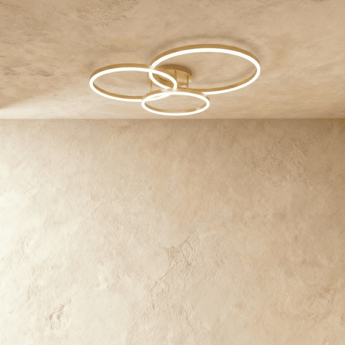 HaloLink Three Ring Ceiling Light Contemporary Iron And Acrylic Fixture