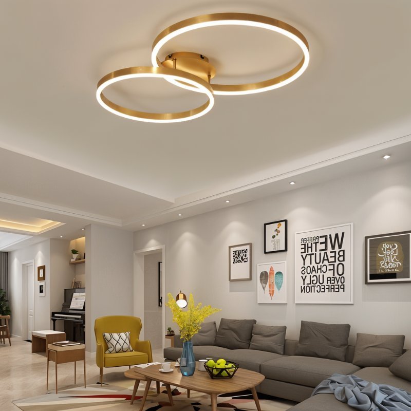 HaloLink Three Ring Ceiling Light Contemporary Iron And Acrylic Fixture