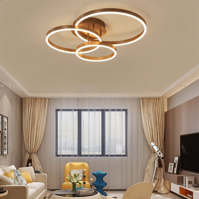 HaloLink Three Ring Ceiling Light Contemporary Iron And Acrylic Fixture