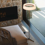 AuroraRing Ambient Floor Lamp With Aluminum Frame And Diffuse Glow