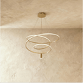 Vergulde Spiraal Kroonluchter Met Acryl Diffuser Voor Luxe Interieurs