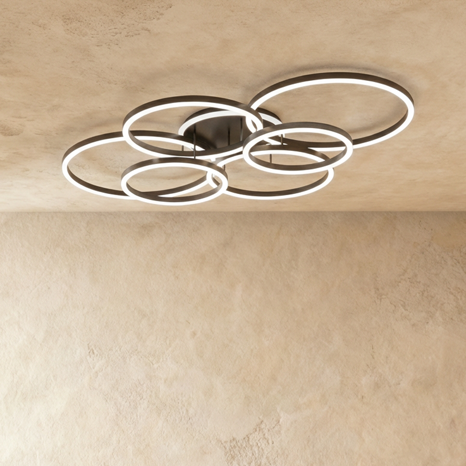 LumaWeave Ring Ceiling Light For Modern Living Spaces Aluminum Ambient Glow