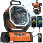 Ventilador portátil recargable para camping con batería externa LED de 20000mAh | Fioriscas