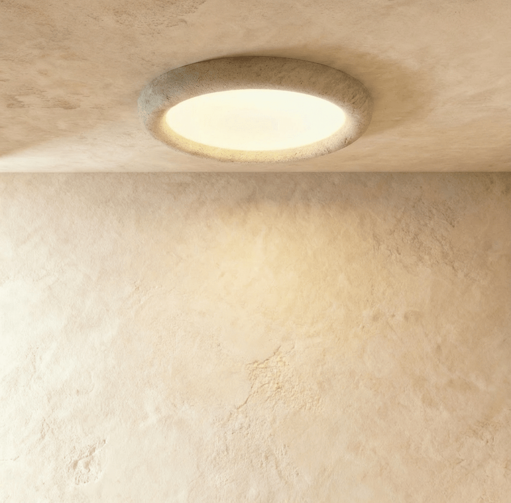 Sárga travertin beépíthető mennyezeti lámpa modern belső terekhez