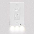 Cache-prises avec veilleuse LED à détecteur automatique, lot de 4